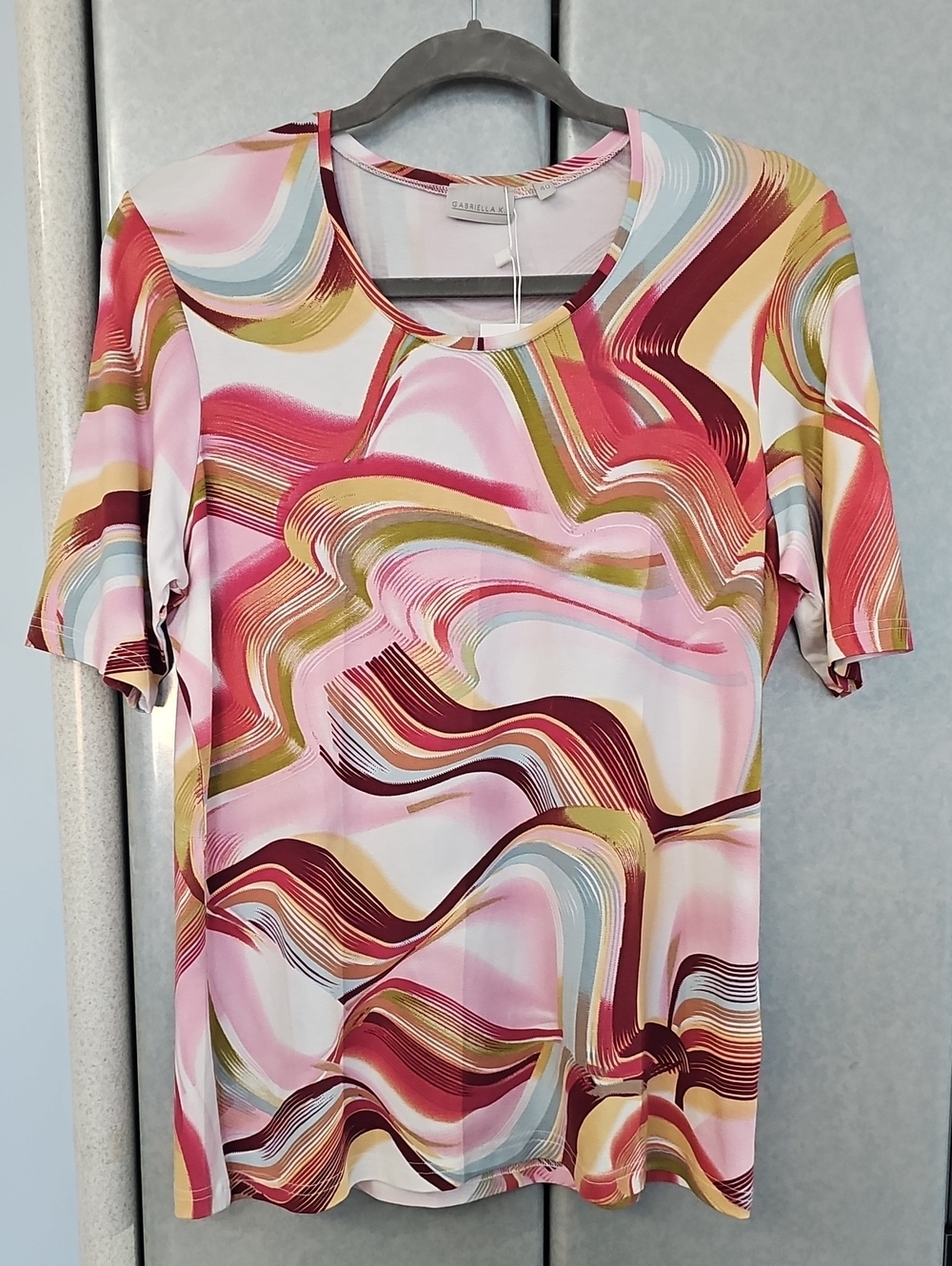 Multi-Color Swirl Short Sleeve Tee, Gabriella K. EU S 40
